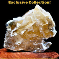 580g Calcite with Rainbow Inclusions & Mordenite Geode India 9x8.5cm