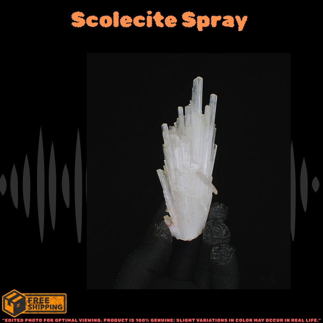 Natural Scolecite Cluster 92g White Zeolite Crystal Mineral from India