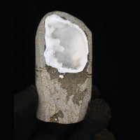 180g Scolecite Spray with White Apophyllite in Heulandite Geode India