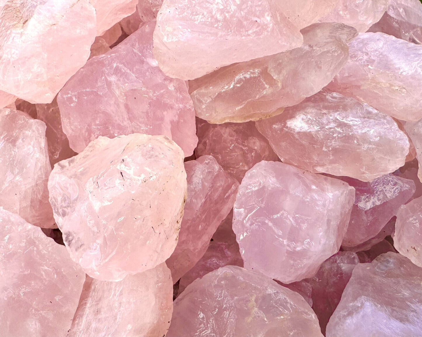 1/2 lb Bulk Lot Natural Rough Rose Quartz Crystals (Raw Reiki Love Healing 8 oz)