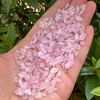 Grade A++ Rose Quartz Semi Tumbled Gemstone Mini Chips 3-8mm, Wholesale Bulk Lot
