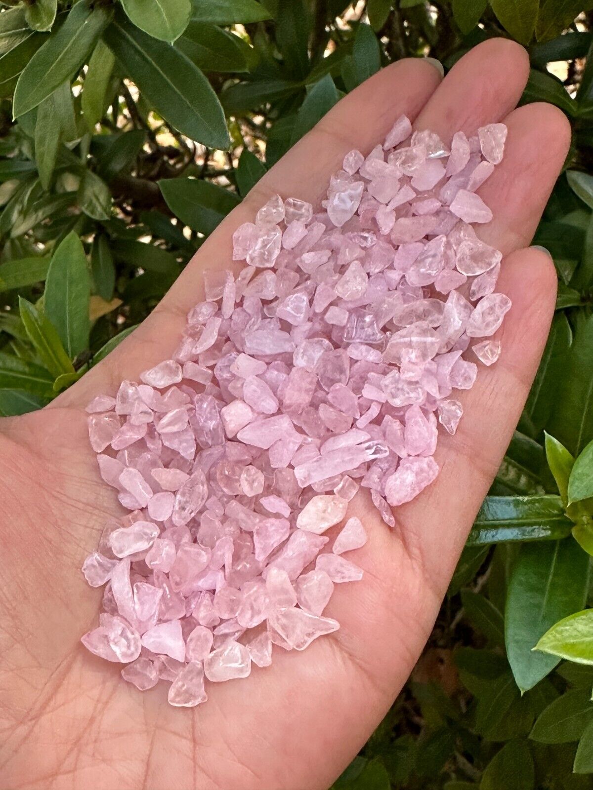 Grade A++ Rose Quartz Semi Tumbled Gemstone Mini Chips 3-8mm, Wholesale Bulk Lot