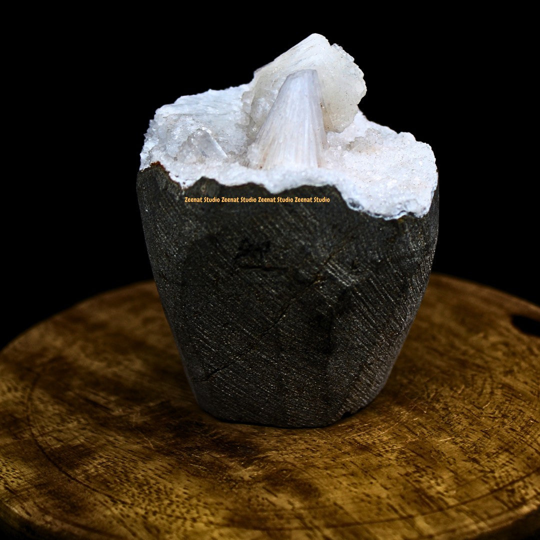 Rare Scolecite Stilbite Heulandite Geode 235g Mineral Specimen India