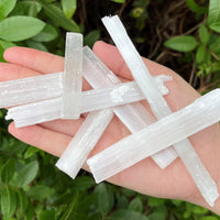 BULK 1/2 lb Lot Selenite Logs Crystal Sticks Wand Blades Shardes CLEARANCE 8 oz