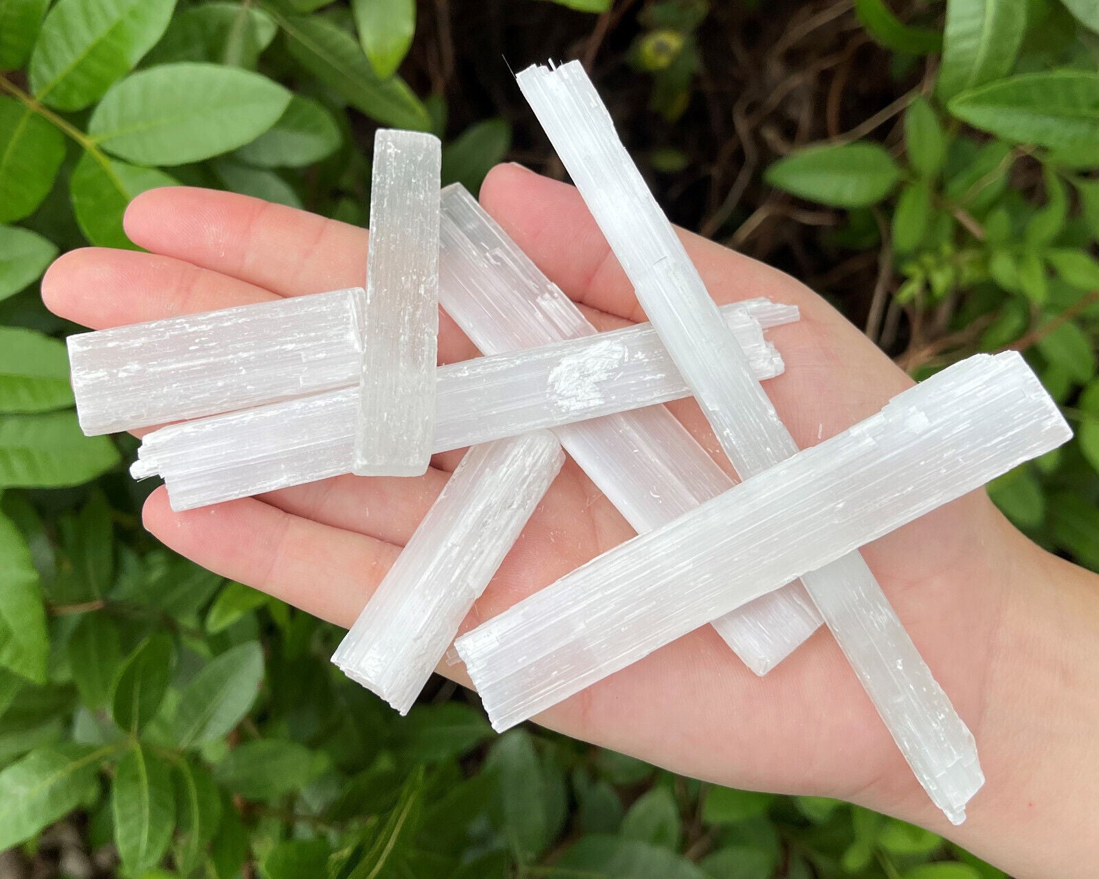BULK 1/2 lb Lot Selenite Logs Crystal Sticks Wand Blades Shardes CLEARANCE 8 oz