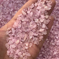 Grade A++ Rose Quartz Semi Tumbled Gemstone Mini Chips 3-8mm, Wholesale Bulk Lot