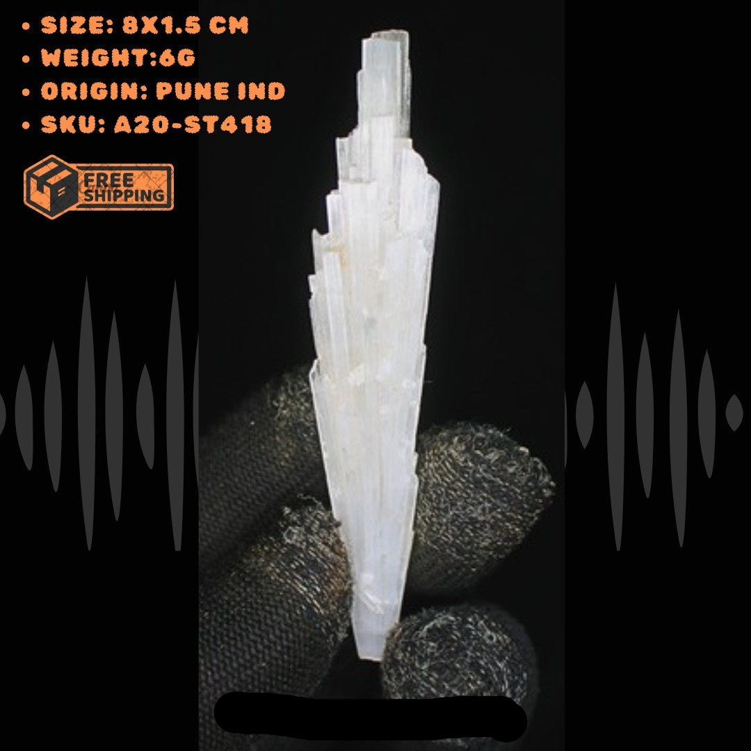 Natural Scolecite Cluster 6g White Zeolite Mineral Crystal from India