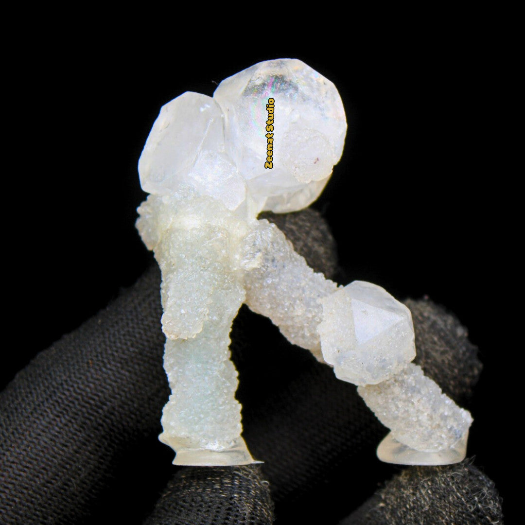 Natural Apophyllite Luster Cluster Matrix 7cm 210g Rare Tower Specimen from Indi