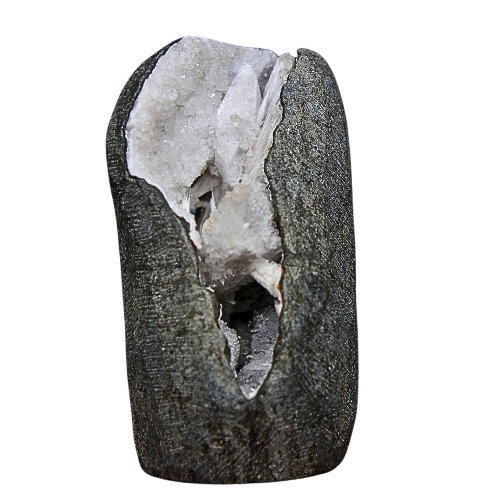 185g Scolecite Geode Cabinet Specimen with Radiating Needles from India