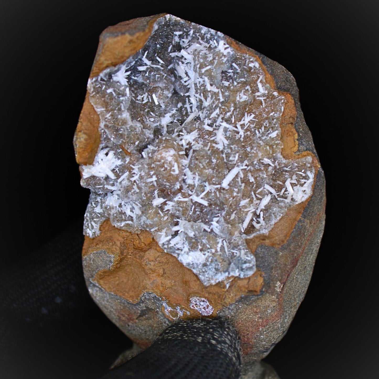 Natural Scolecite Geode Chalcedony Cluster High Healing Crystal Stone 230g