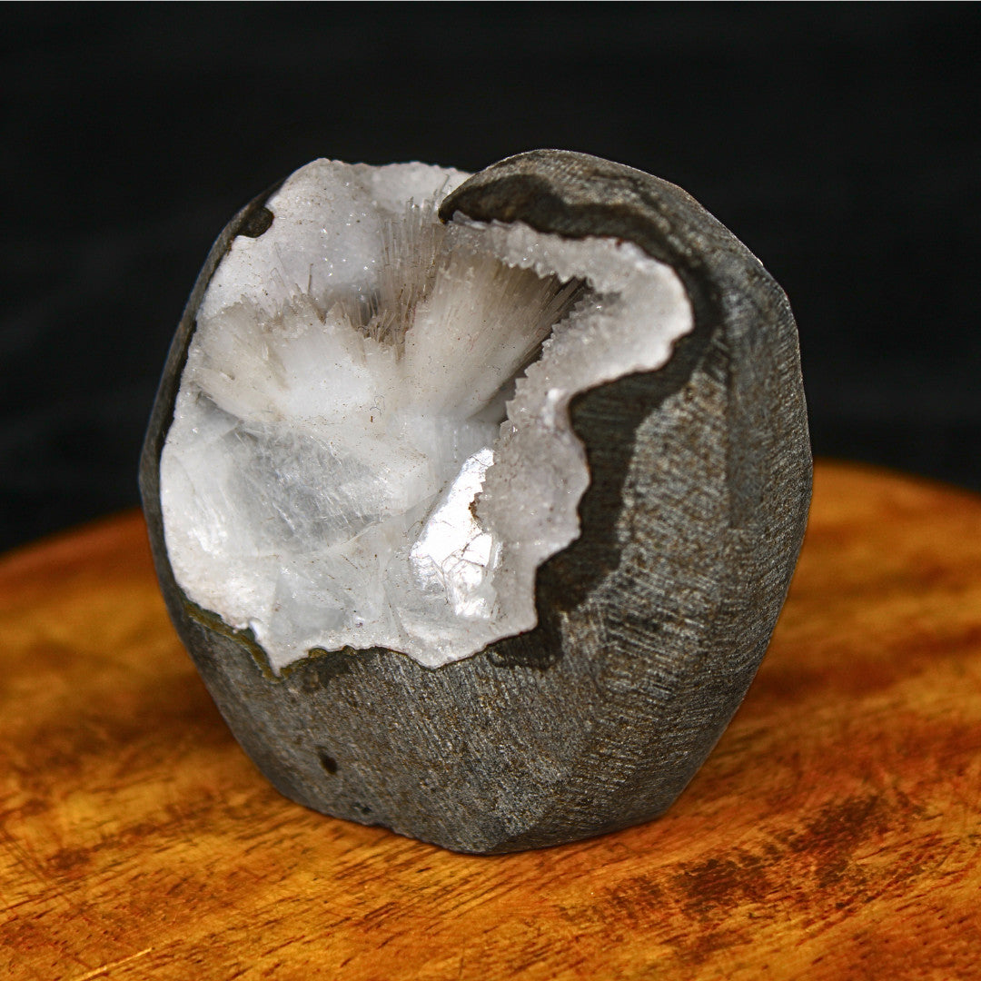 128g Scolecite Spray in Heulandite Geode Rare Zeolite Mineral Specimen India