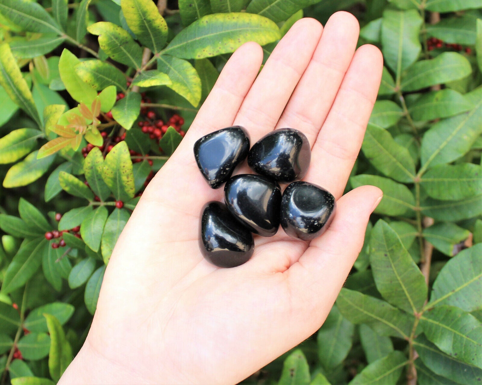 1/4 lb Bulk Lot: Black Obsidian Tumbled Stone (Crystal Healing Reiki) 4 oz