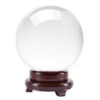 Amlong Crystal Meditation Divination Sphere Crystal Ball with Wood Stand