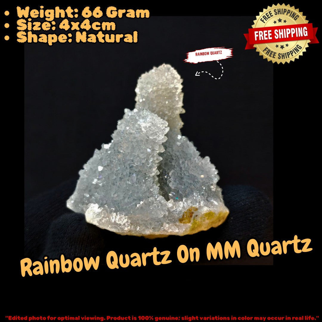 Rainbow Quartz Crystal Cluster 66g Natural Mineral Specimen from India
