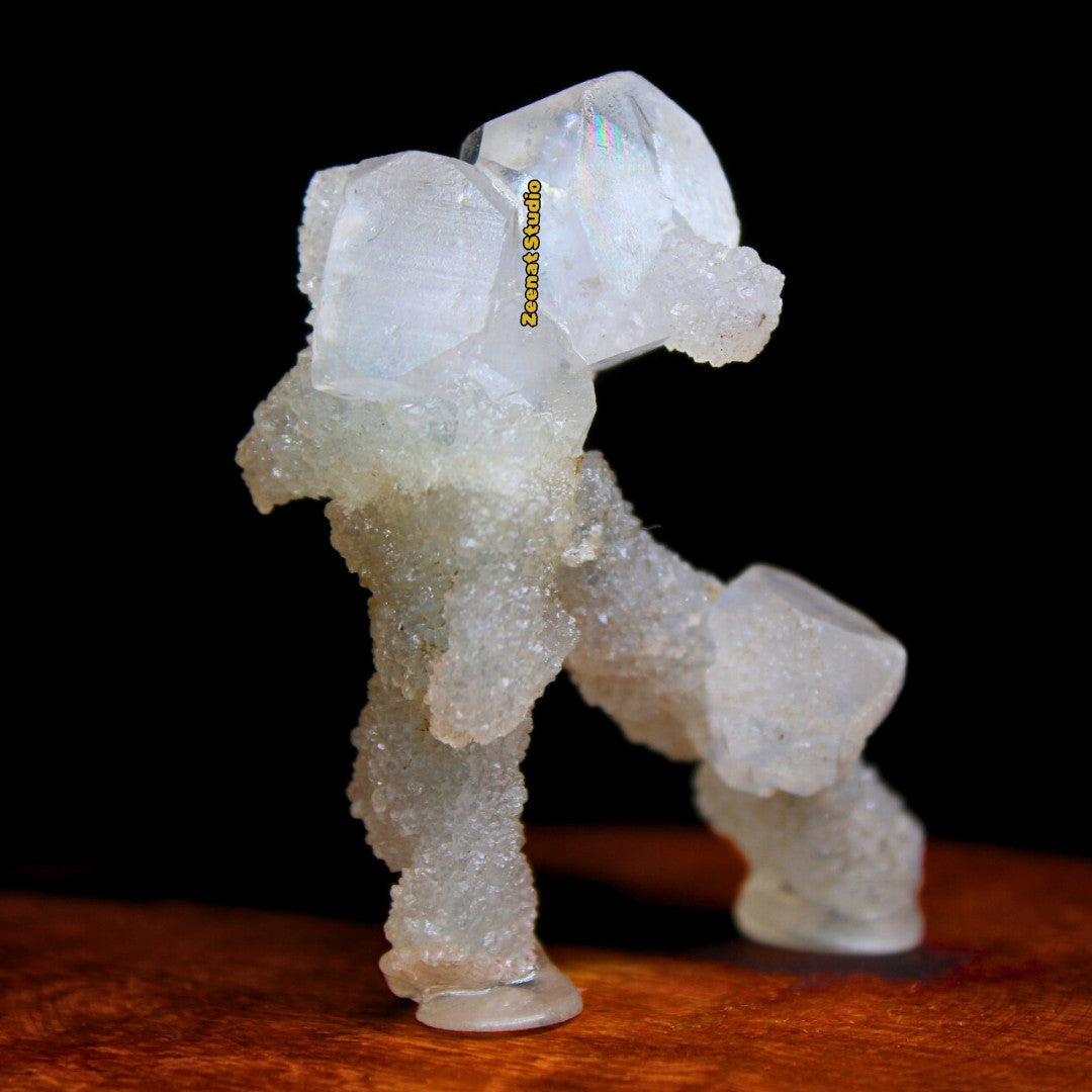 Natural Apophyllite Luster Cluster Matrix 7cm 210g Rare Tower Specimen from Indi