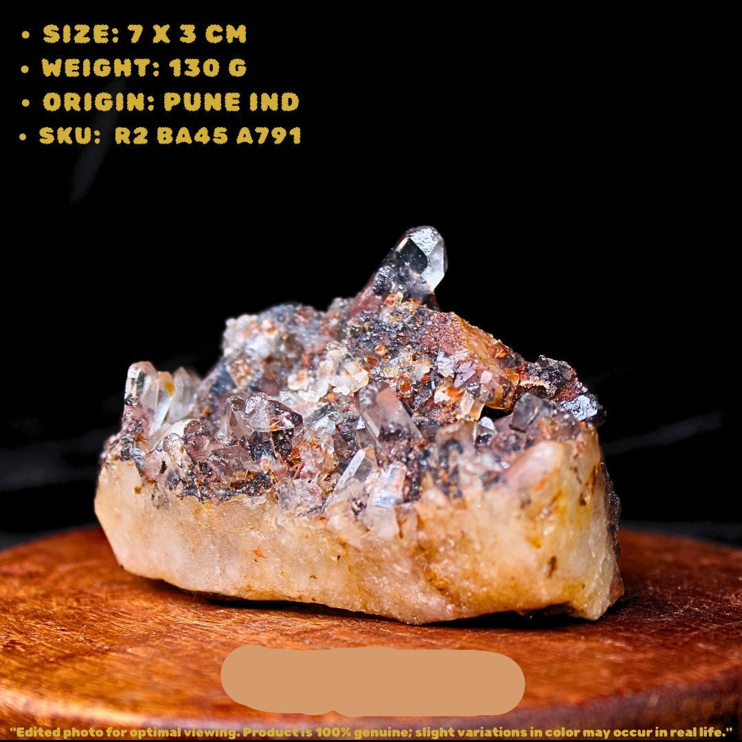 Phantom Quartz Crystal 130g 7x3 cm Natural Healing Cluster Raw Stone India