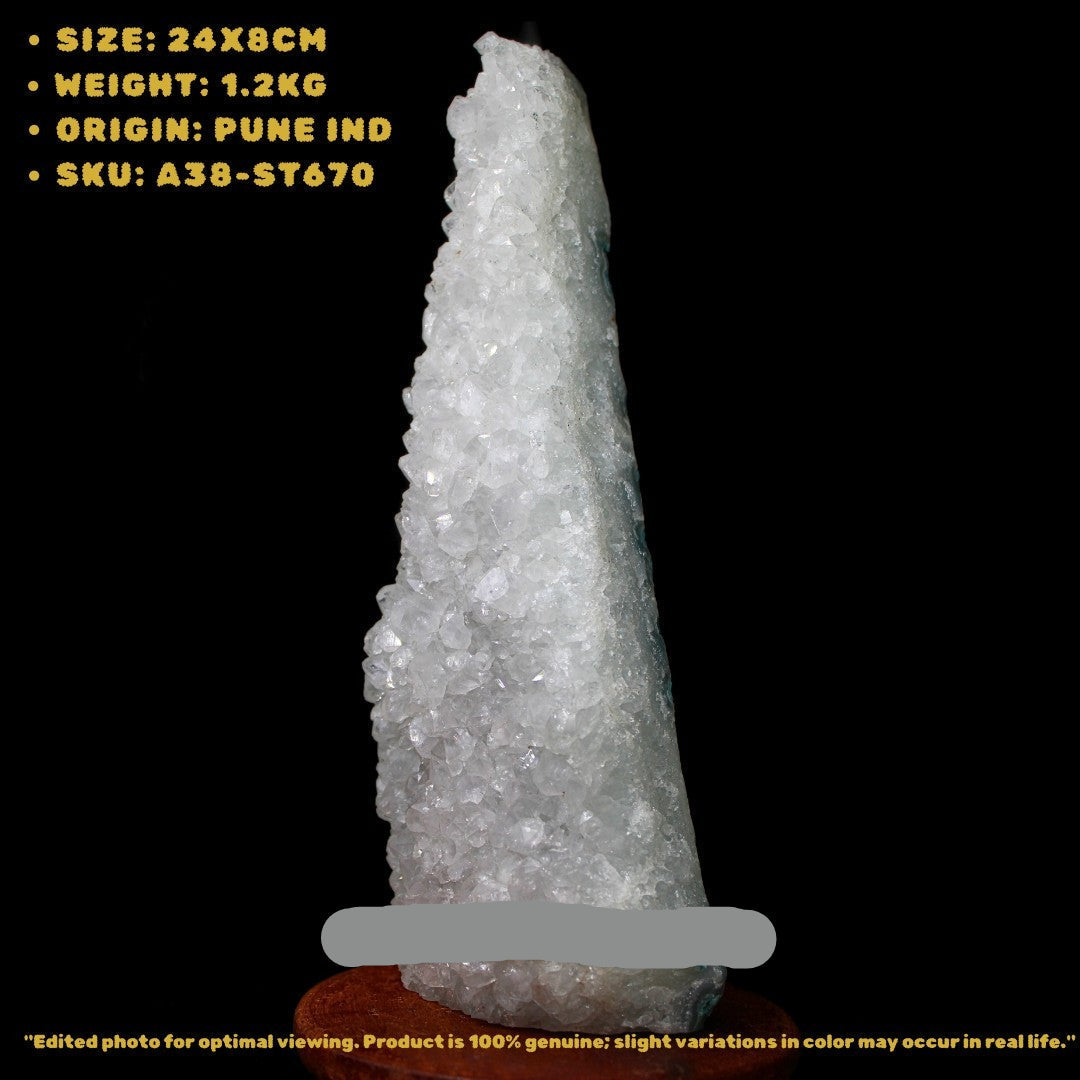 Natural Apophyllite Cluster 1.2kg 24x8cm Raw Sparkling Crystal India