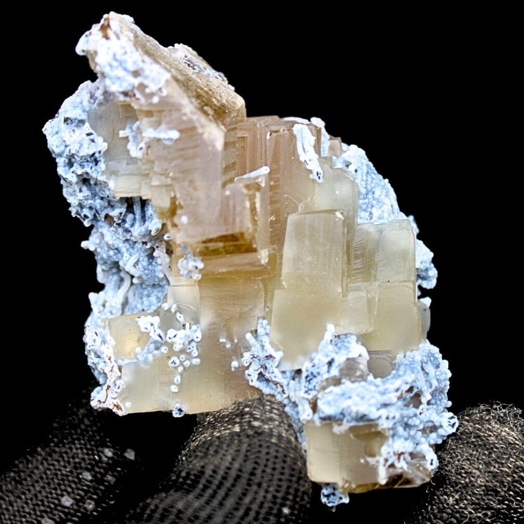 Rare Rainbow Calcite with Mordenite 76g Cabinet Specimen India 7x5.5cm