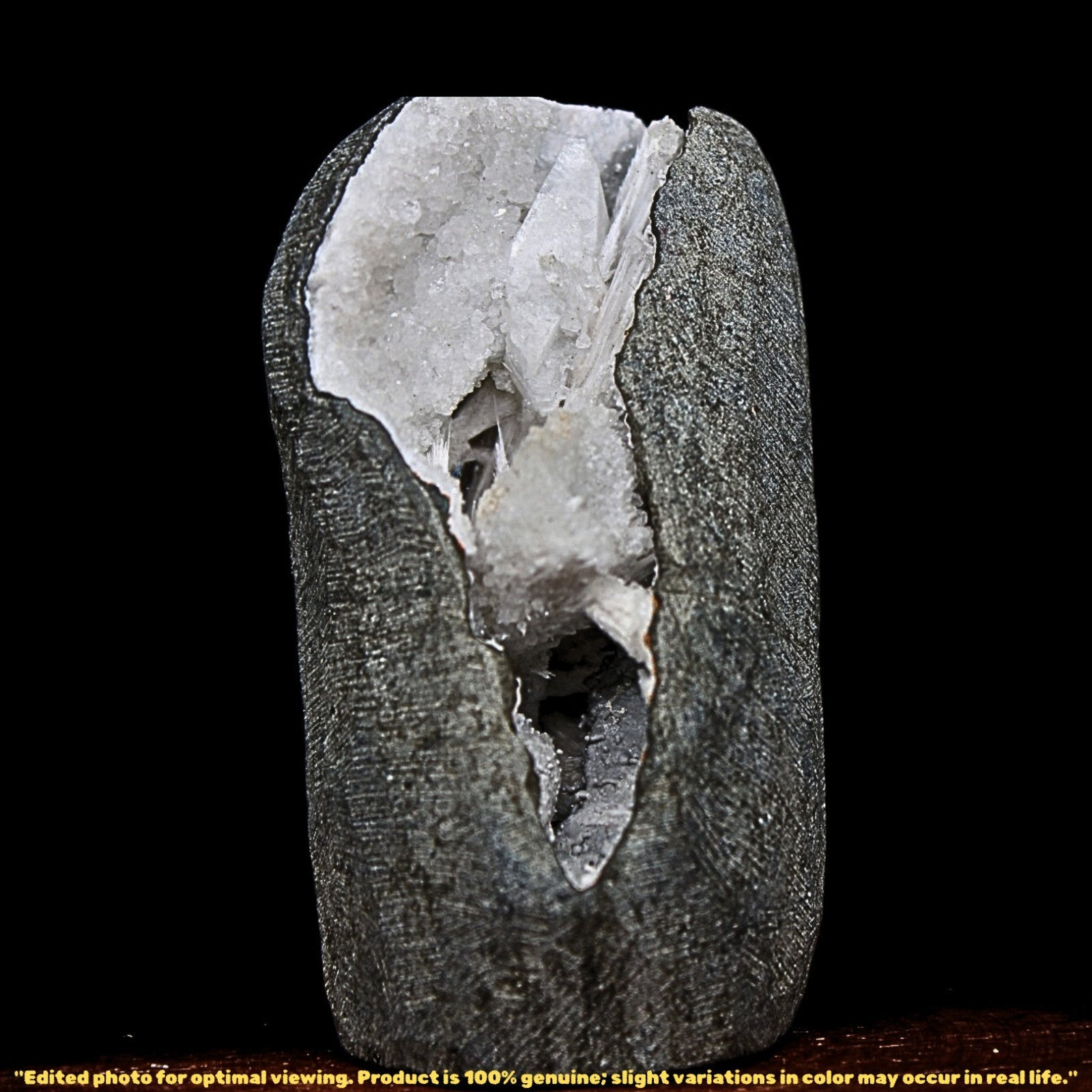 185g Scolecite Geode Cabinet Specimen with Radiating Needles from India
