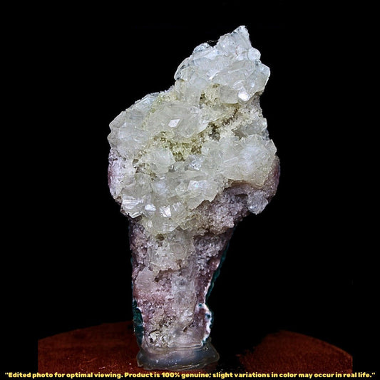 Apophyllite with Heulandite Mineral 11x5.5cm Rare Indian Crystal Cluster