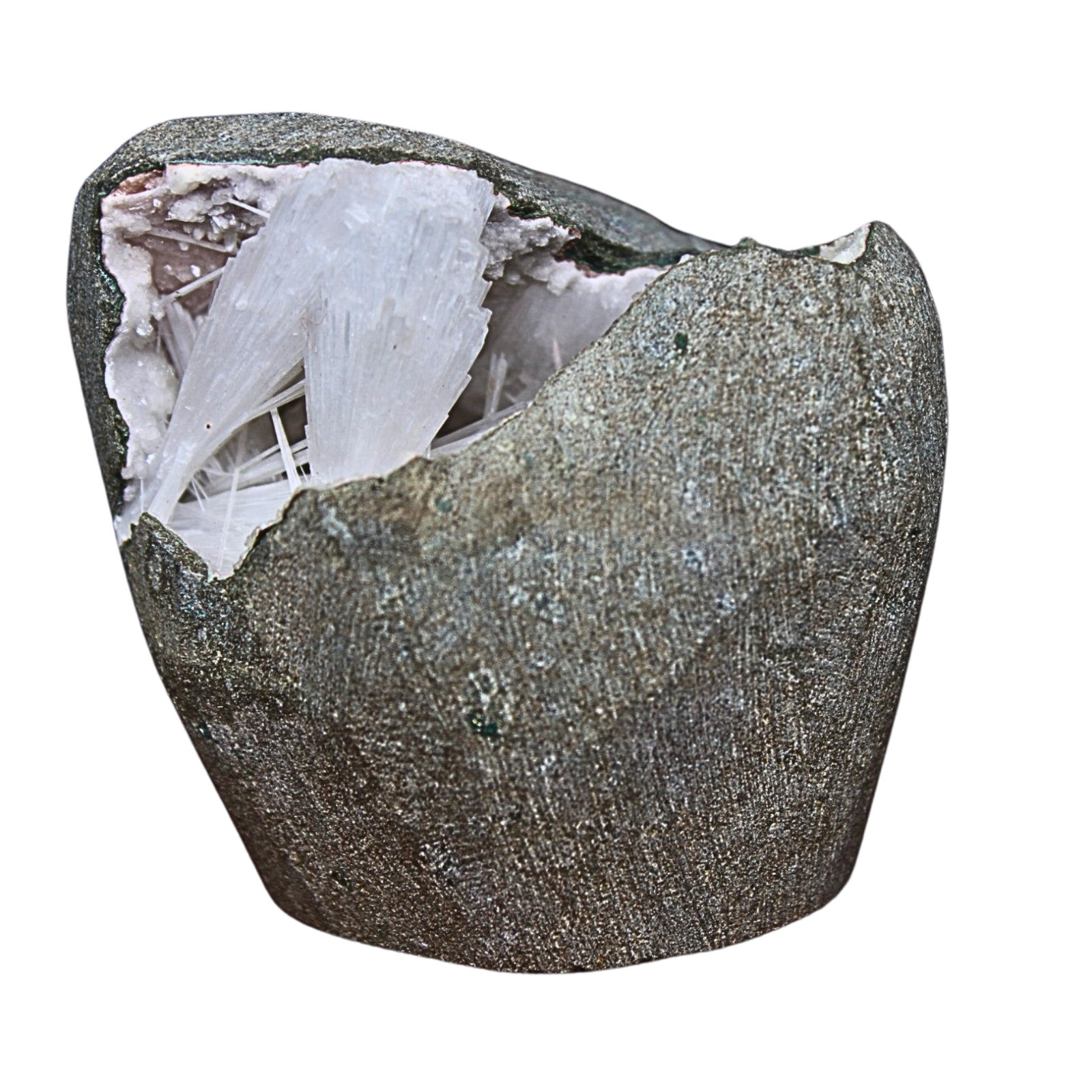 Healing Scolecite Geode 172g Natural Crystal Cluster for Meditation India