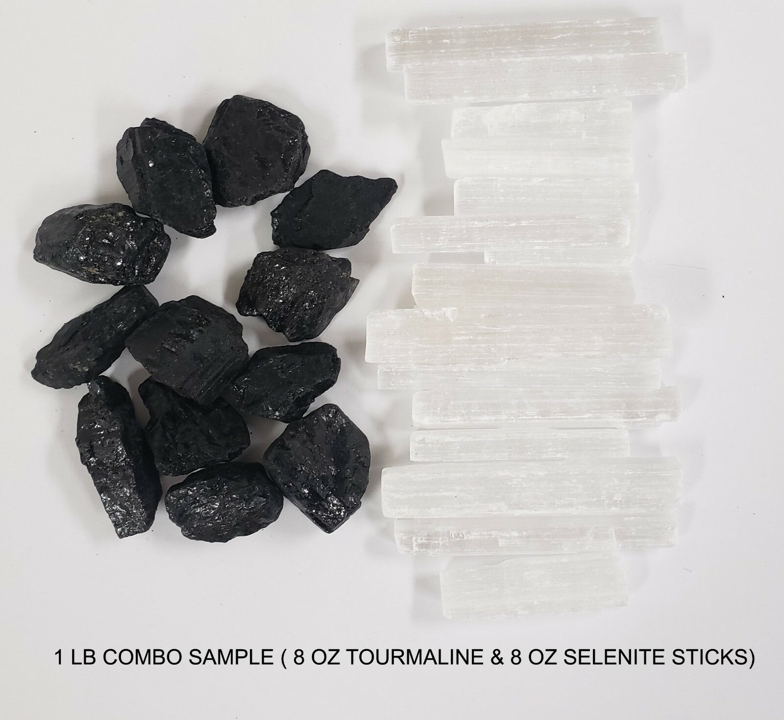 Black Tourmaline & Selenite Sticks Bulk - Combo Bulk Crystals - Natural Stones