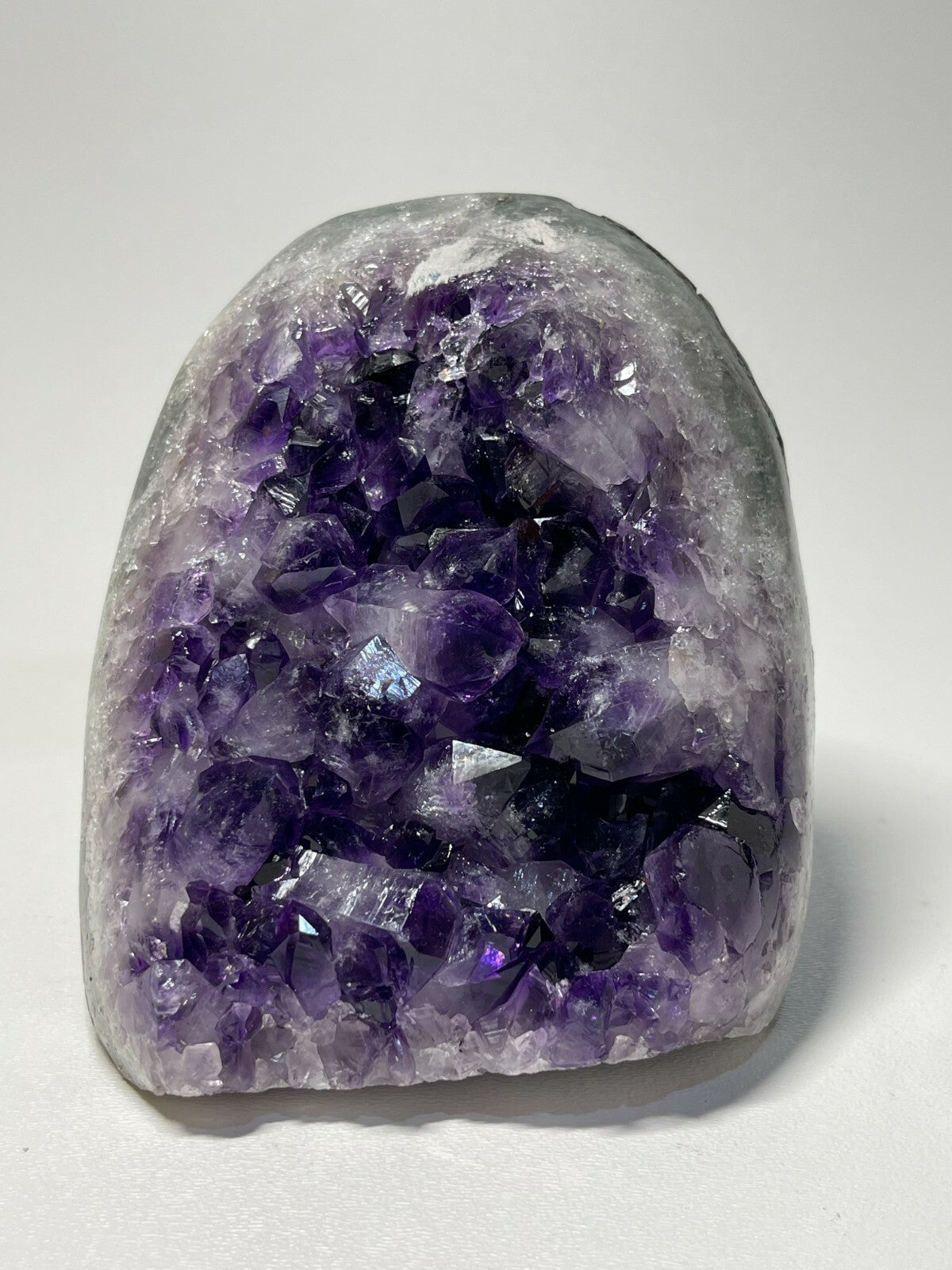 Finely Polished Uruguay Deep Purple Amethyst Cluster Crystal Geode, Pick a Size