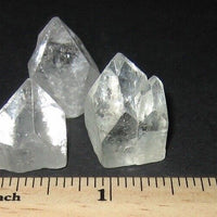 3 SMALL NATURAL 0.55"–0.6" APOPHYLLITE CRYSTAL PYRAMID POINT TIPS INDIA 20.9g