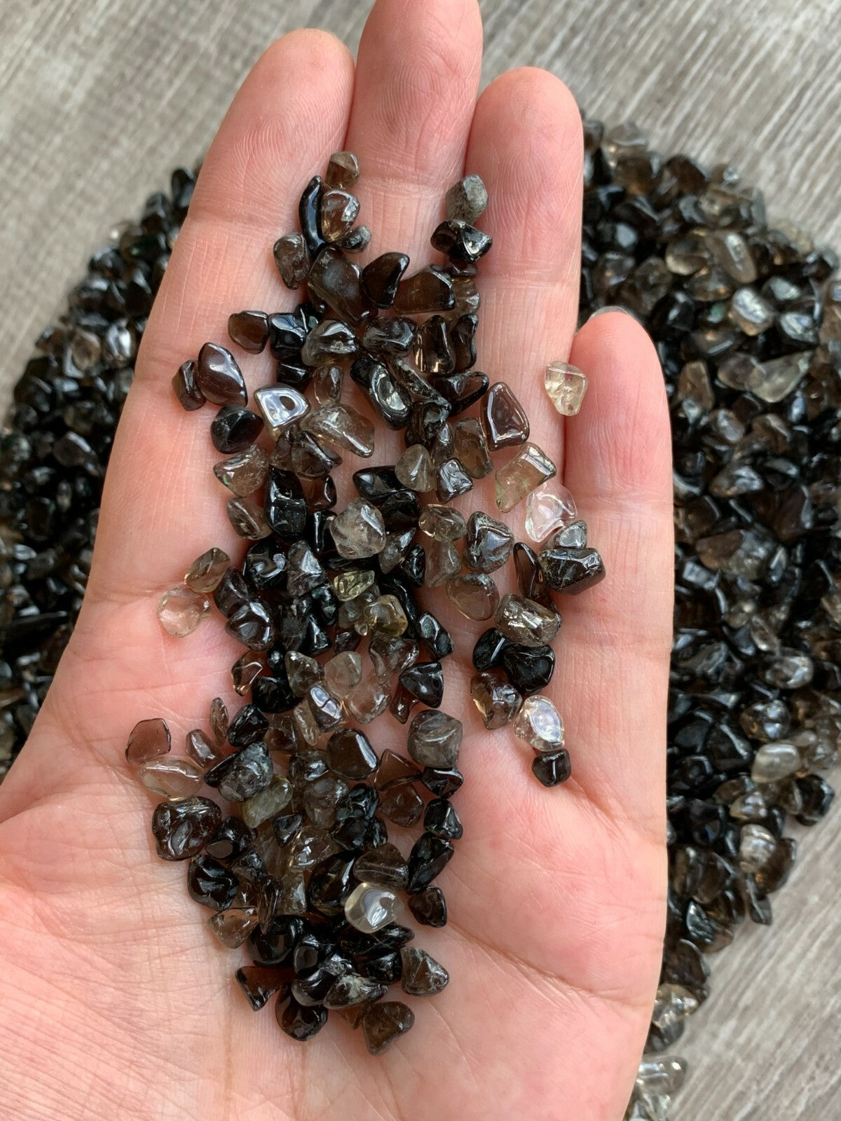 Grade A++ Smoky Quartz Semi Tumbled Gemstone Mini Chip 3- 6mm,Wholesale Bulk Lot