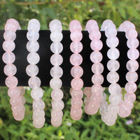 Rose Quartz Bead Bracelet – 8mm Natural Pink Round Crystals | Stretch Fit