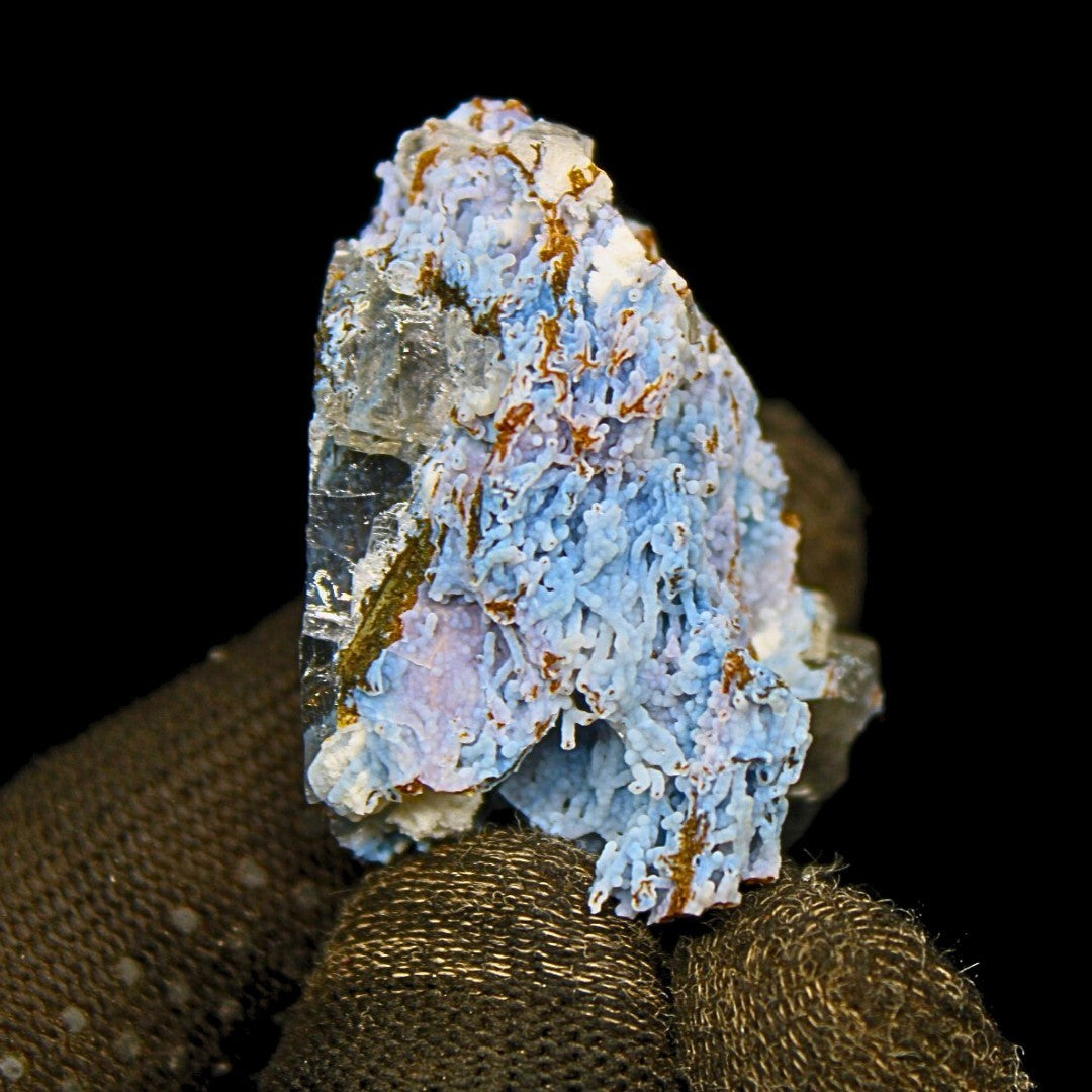 Rare 20g Rainbow Calcite & Blue Chalcedony Specimen Crystal India