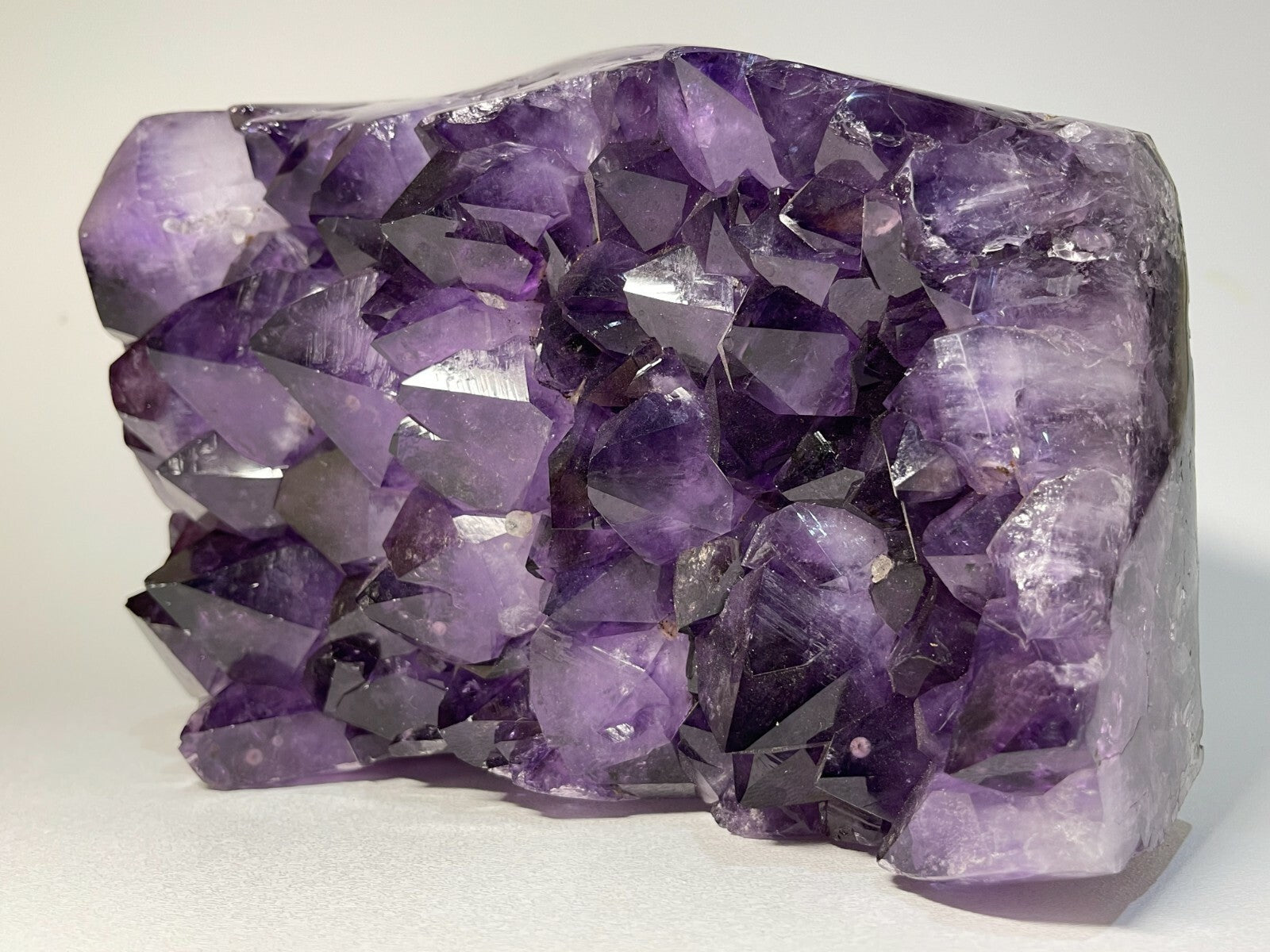 Finely Polished Uruguay Deep Purple Amethyst Cluster Crystal Geode, Pick a Size