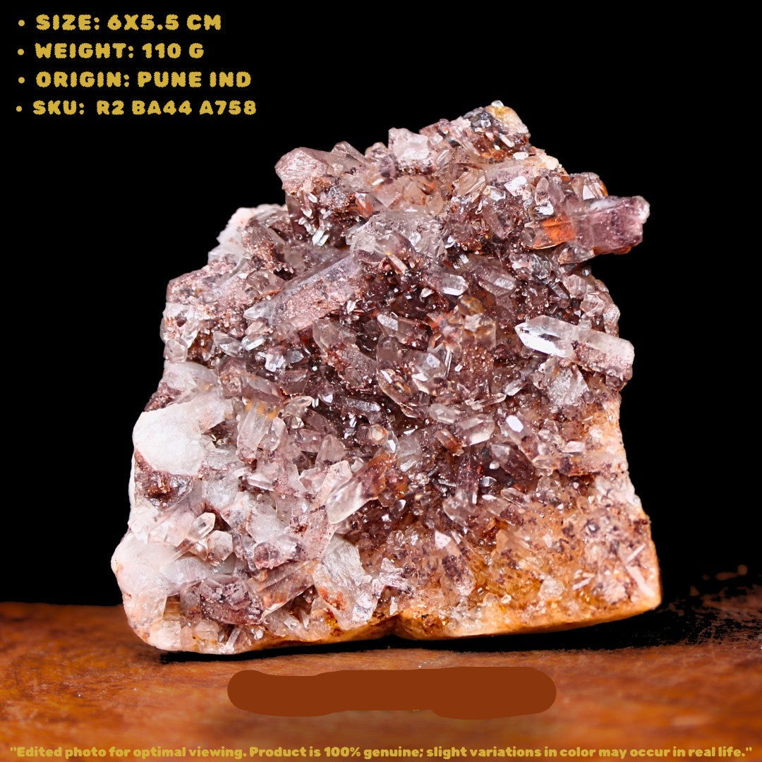 110g Natural Phantom Quartz Cluster 6x5.5cm Crystal Mineral from India