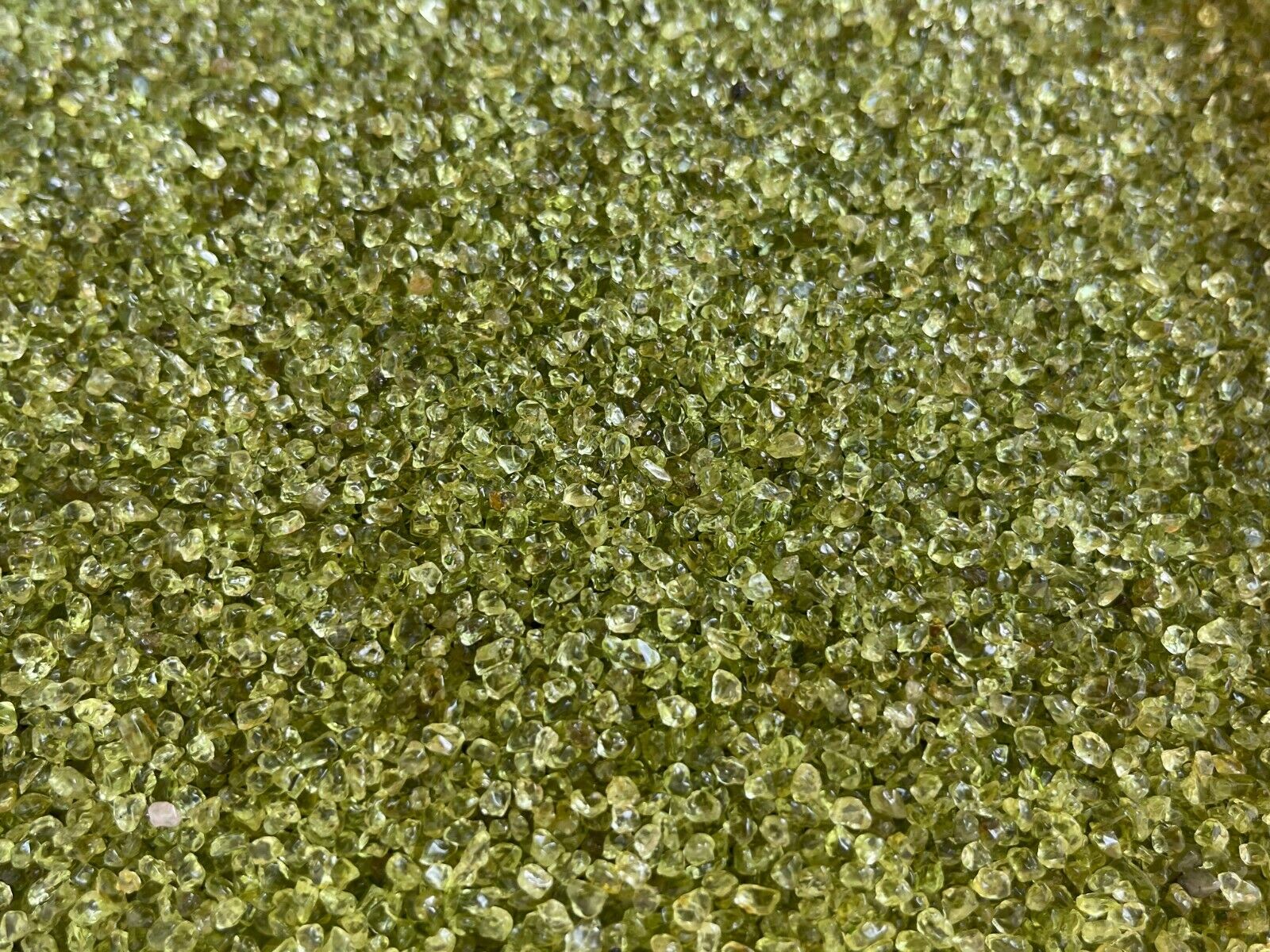 Grade A++ Peridot Semi Tumbled Gemstone Mini Chips 2 - 3 mm, Wholesale Bulk Lot