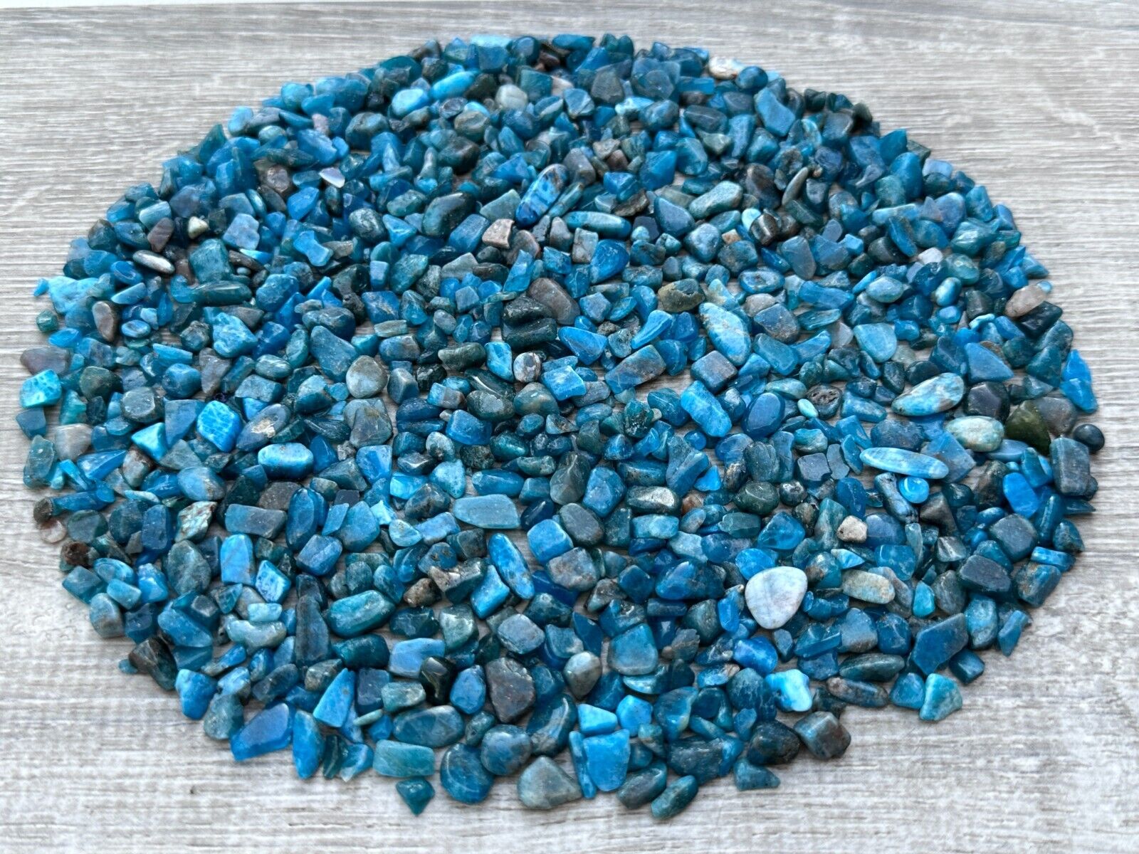Grade A++ Apatite Semi Tumbled Gemstone Mini Chips 4 - 8 mm, Wholesale Bulk Lot