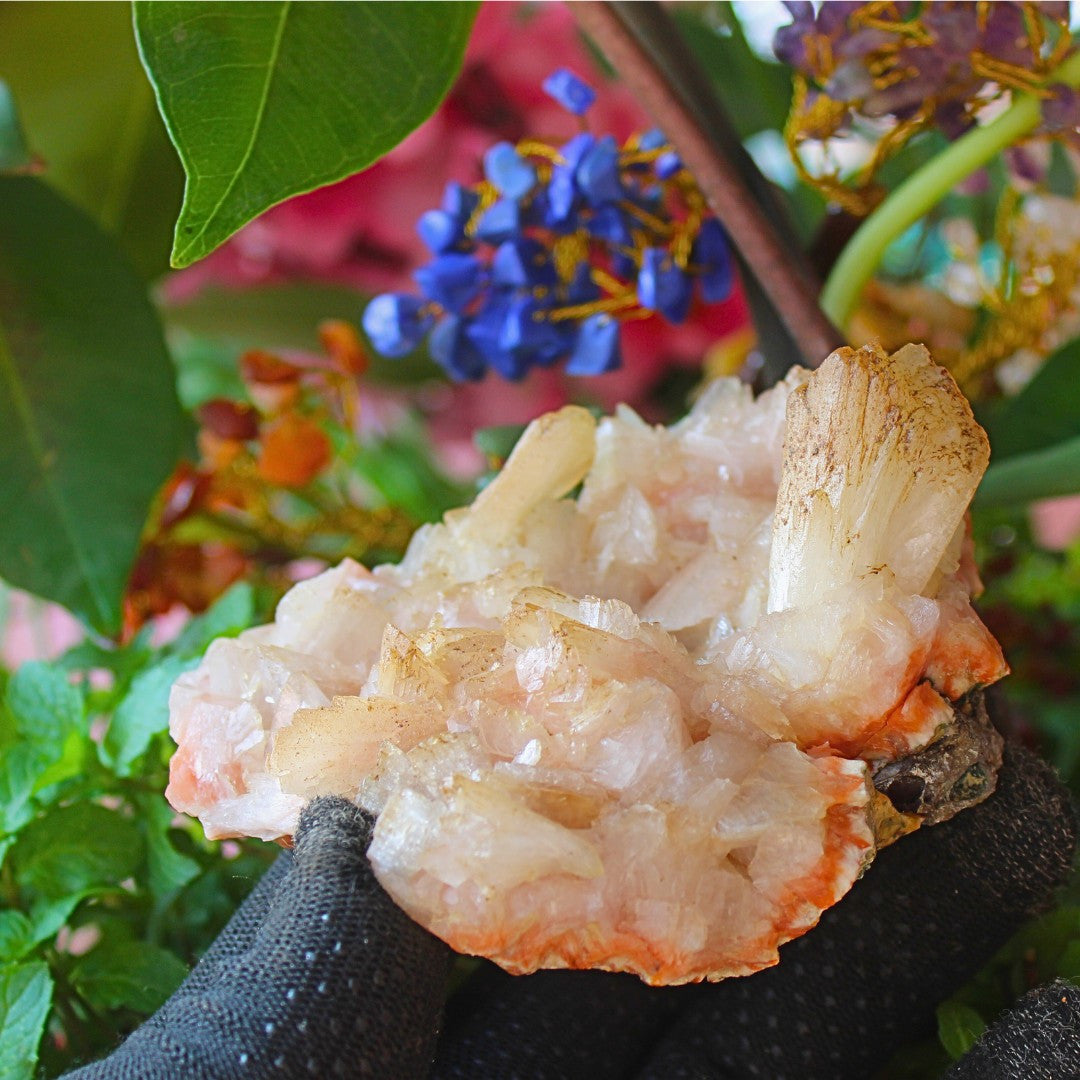 230g Natural Stilbite & Heulandite Cluster | Calming & Spiritual Healing Stone