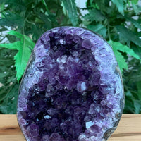 Finely Polished Uruguay Deep Purple Amethyst Cluster Crystal Geode, Pick a Size
