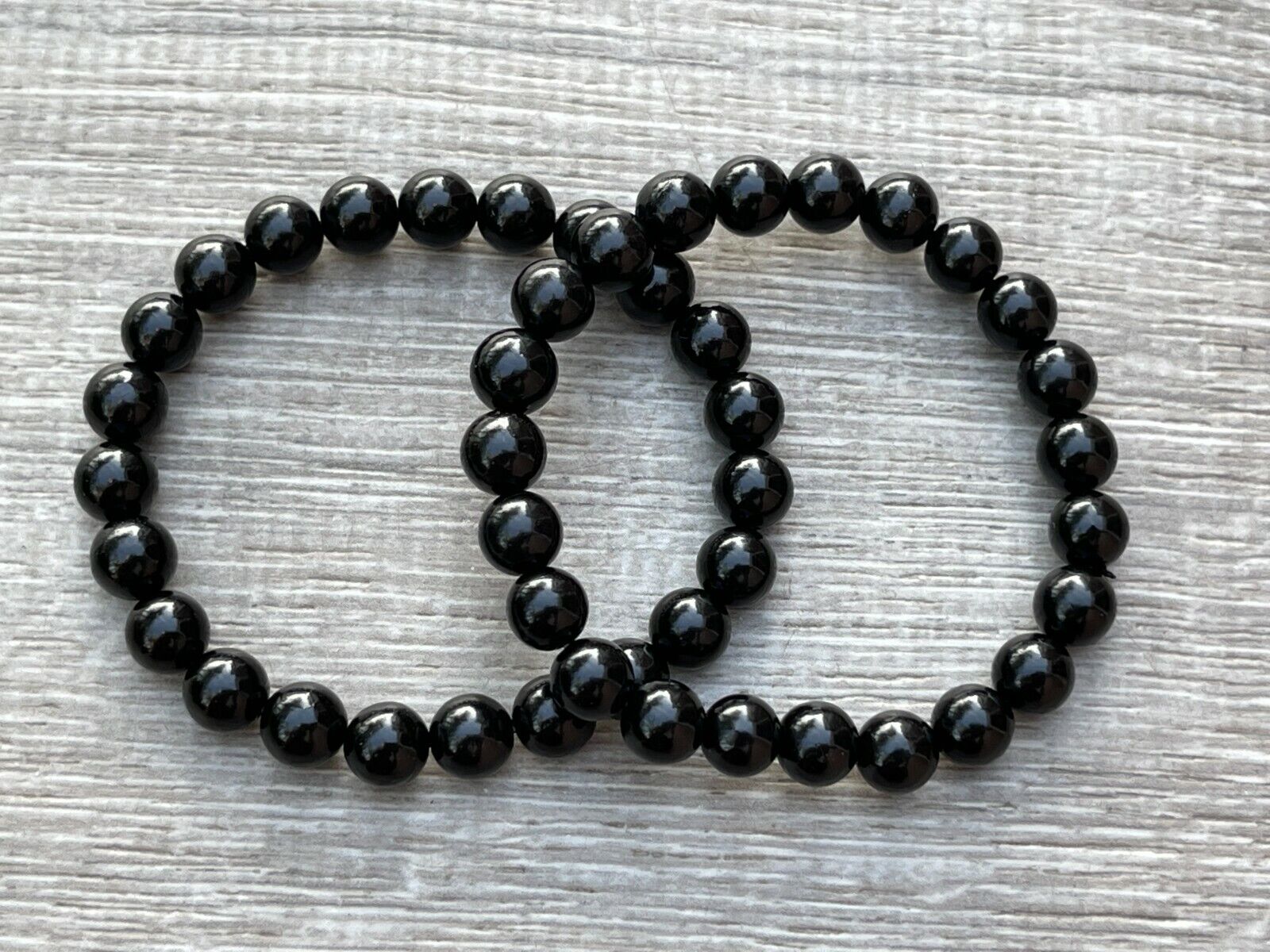 Grade A++  Black Obsidian Bead Bracelet 8mm, Genuine Obsidian Gemstone Bracelet