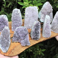 CRAZY CHEAP Gray Lavender Amethyst Cut Base Crystal Geodes - Closeout Amethyst