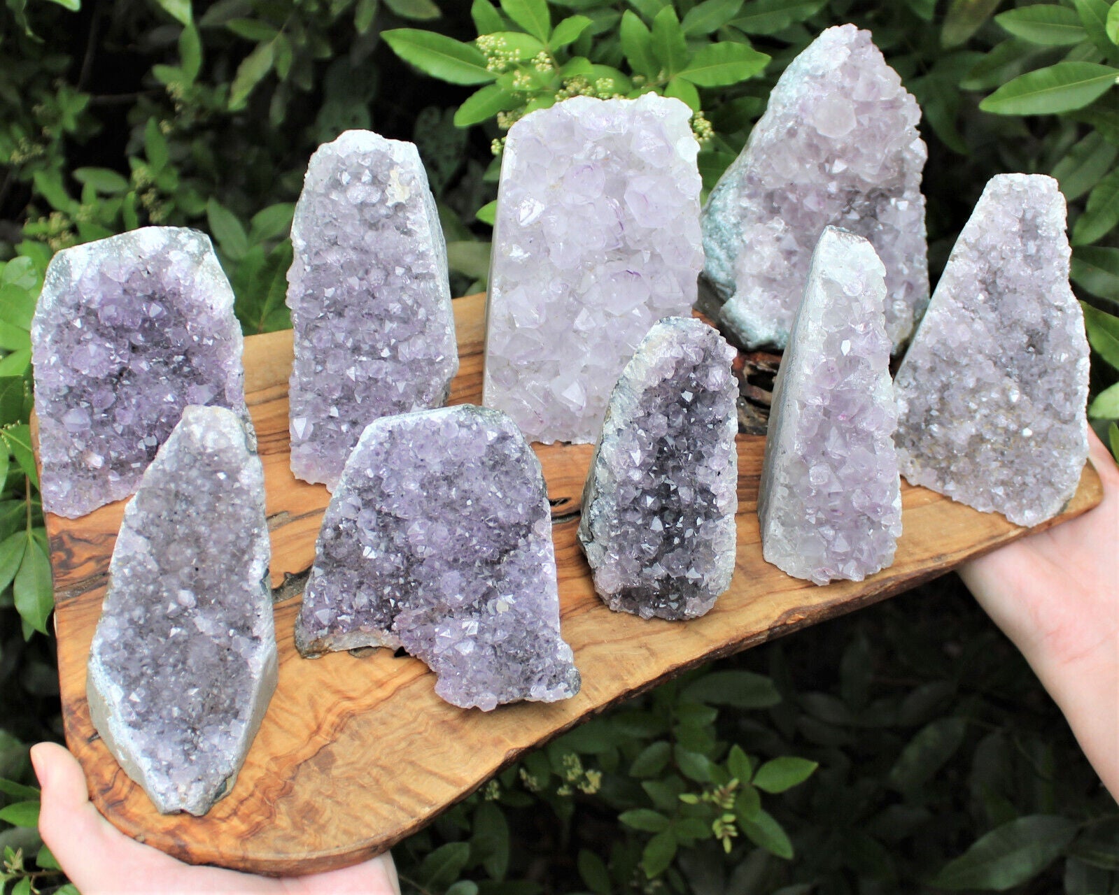 CRAZY CHEAP Gray Lavender Amethyst Cut Base Crystal Geodes - Closeout Amethyst