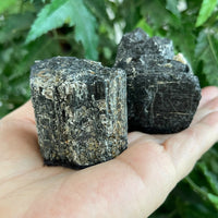 Standing Raw Black Tourmaline Chunk / Rod, Free Form Natural Black Tourmaline