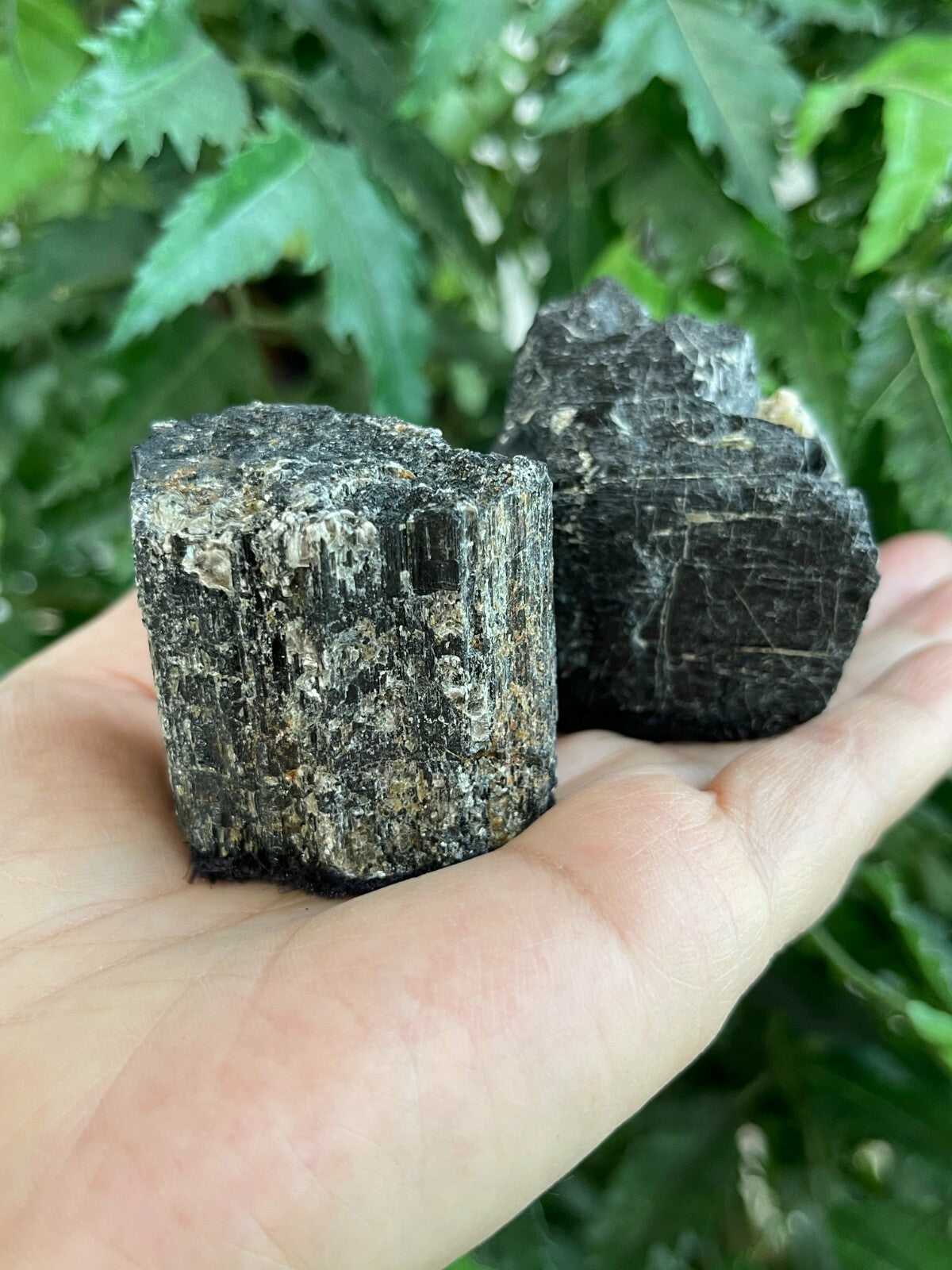 Standing Raw Black Tourmaline Chunk / Rod, Free Form Natural Black Tourmaline