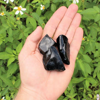 Raw Natural Black Obsidian Crystals: Choose How Many Pieces - Rough Obsidian