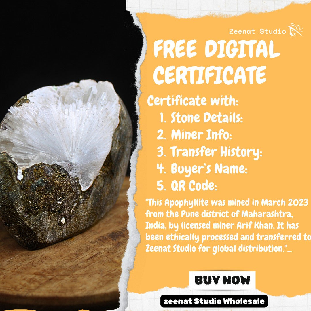 Apophyllite & Scolecite 270g Geode Spray Rare Mineral Specimen from India