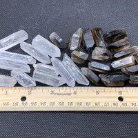 Clear Quartz and Smoky Quartz Point Collection,Grade A+1/2 Lb Box Natural Point