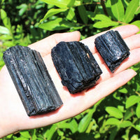 Bulk Extra Grade Natural Rough Black Tourmaline Rods | 8–10 Pc Box Lot