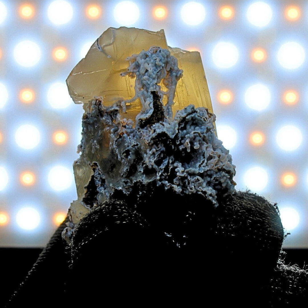 Rare Rainbow Calcite with Mordenite 62g Zeolite Mineral India Specimen