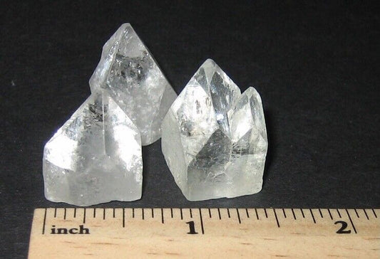 3 SMALL NATURAL 0.55"–0.6" APOPHYLLITE CRYSTAL PYRAMID POINT TIPS INDIA 20.9g