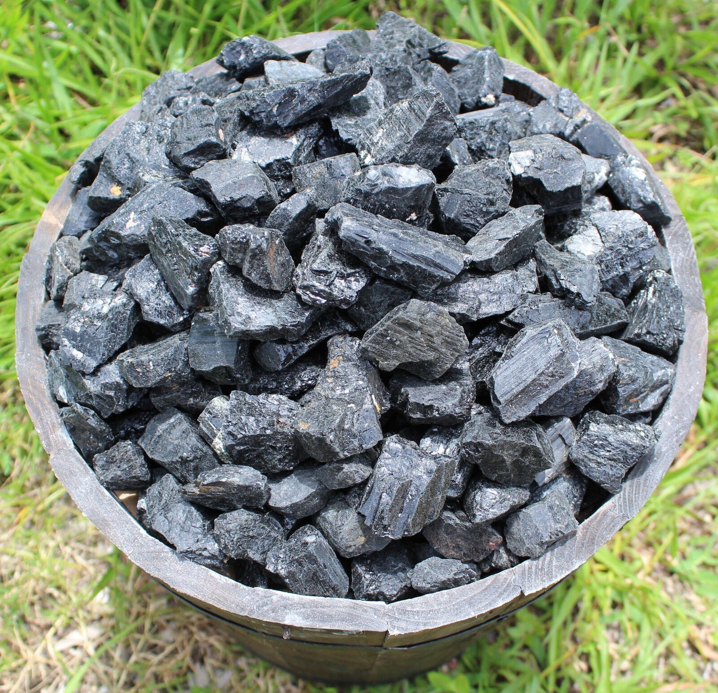 Black Tourmaline Rough Natural Stones – 1/2 lb Bulk Wholesale (8 oz)