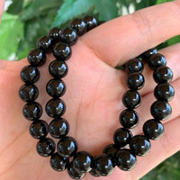 Grade A++ Black Tourmaline Crystal Bead Bracelet 8mm, Genuine Gemstone Bracelet